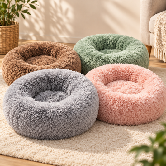 Fluffy Donutmand in grijs, roze, bruin en groen